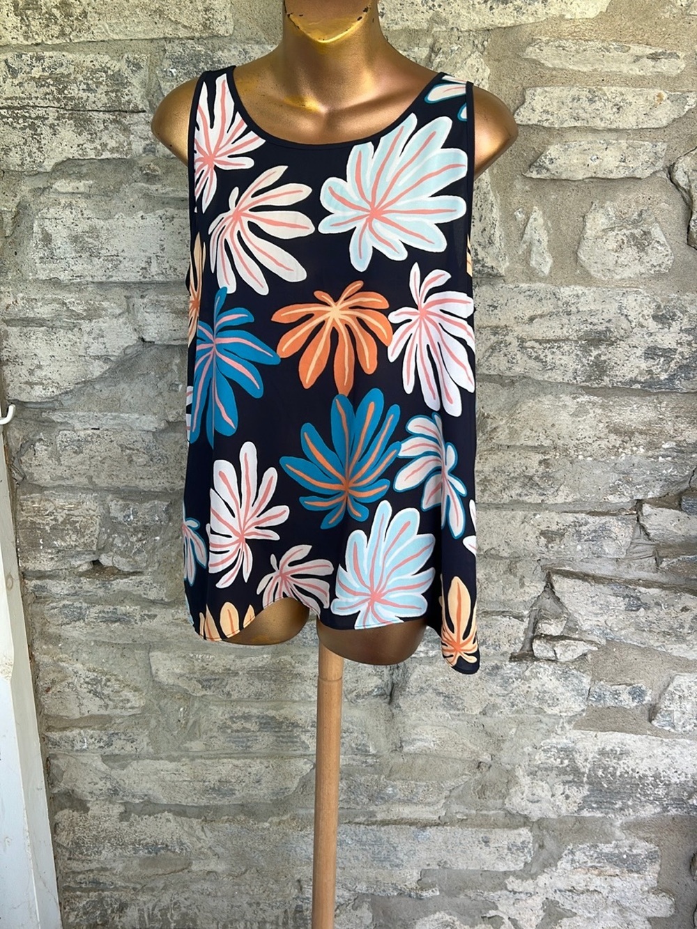 Floral Mixed Media Tank Top